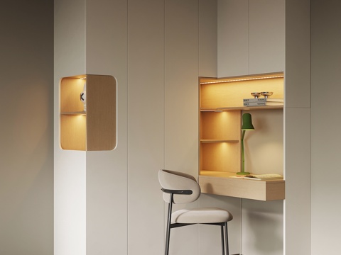 现代奶油风衣柜su模型