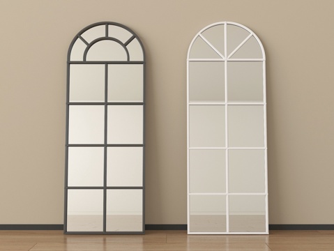 法式镜子 落地镜 穿衣镜 装饰镜su模型