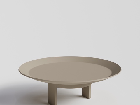  roberti 现代户外 庭院花园 圆形金属茶几 圆形户外烤3d模型 