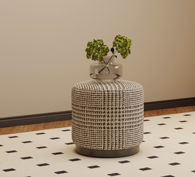  现代沙发凳 布艺换鞋凳3d模型 