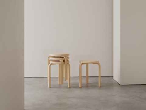  木凳 水泥 墙漆3d模型3d模型 