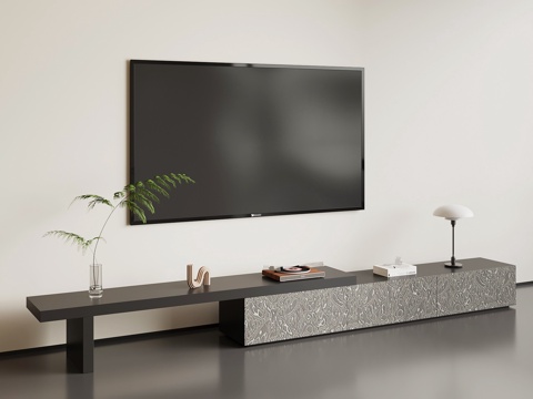  现代意式电视柜su模型 