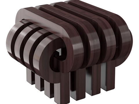  现代意式木凳3d模型 