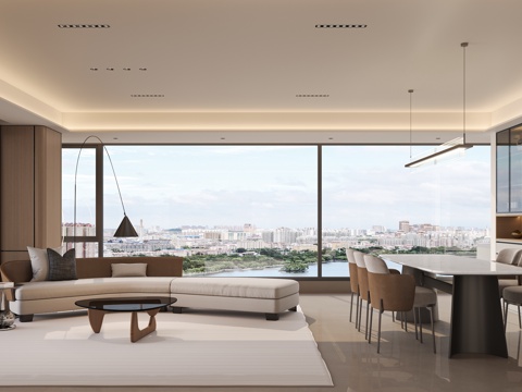  轻奢大平层 样板间 最新全套施工图 效果图合集cad施工图 