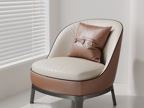 现代意式休闲椅 休闲沙发 单人沙发su模型