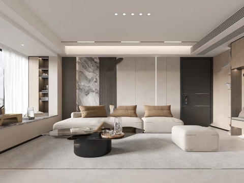  轻奢意式 样板间 最新全套施工图 效果图合集cad施工图 