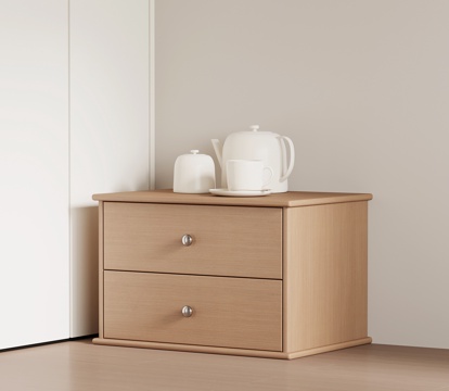 现代床头柜 床头摆件su模型