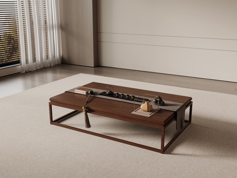 中古风茶几 方形茶几su模型