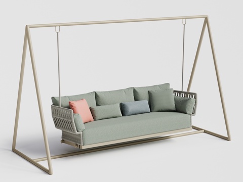  LIVINTWIST 现代户外 庭院花园 双人秋千 吊椅吊篮3d模型 