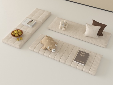 现代坐垫 沙发坐垫 飘窗垫 抱枕su模型