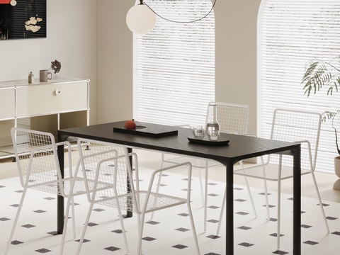 现代简约餐桌椅su模型