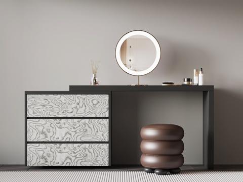 现代意式梳妆台su模型