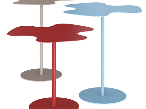  现代极简金属边几组合3d模型 