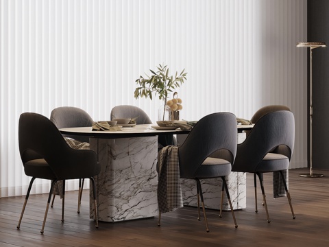 现代餐桌椅su模型