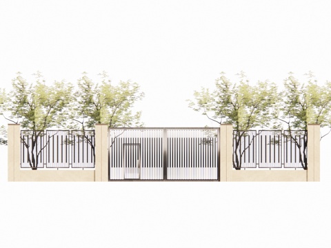 造景 水景 门 微景观 室内造景 屋顶花园 庭院门 庭院灯su模型