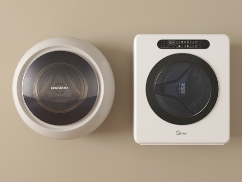 现代洗衣机 壁挂式洗衣机su模型