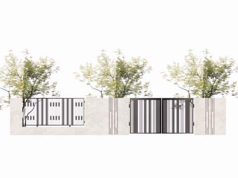 造景 水景 门 微景观 室内造景 屋顶花园 庭院门 庭院灯su模型