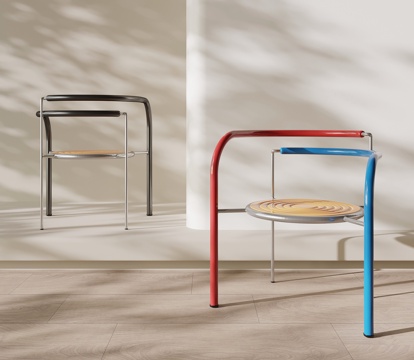 现代多巴胺餐椅 单椅 椅子su模型