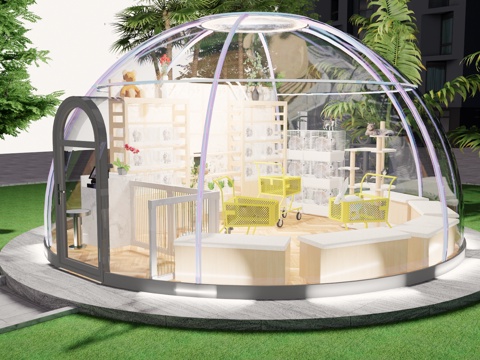  餐厅 帐篷 营地 酒店 度假村 民宿 野外 露天 泡泡屋 网su模型 