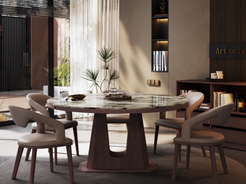  现代餐厅 高级餐厅 简约 轻奢餐厅3d模型 