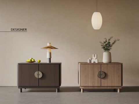  新中式床头柜 边柜 矮柜3d模型 