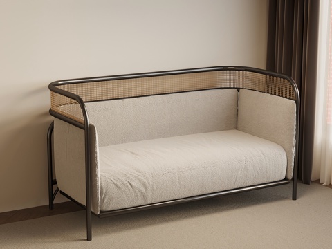  新中式沙发 双人沙发su模型 