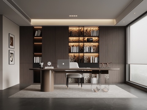  意式书房3d模型 