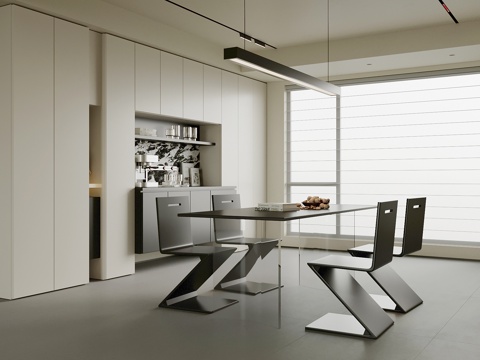 现代餐厅su模型