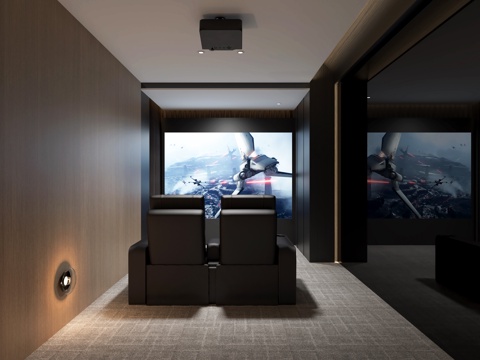  影音室家庭影院观影室家庭娱乐3d模型 