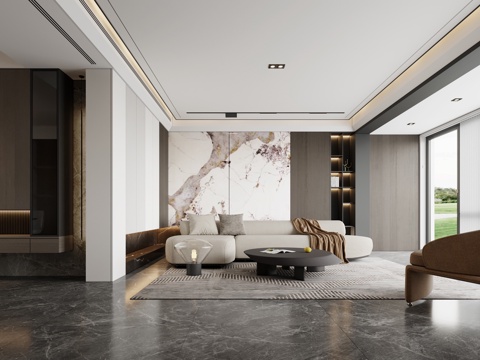  轻奢大平层 样板间 最新全套施工图 效果图合集cad施工图 