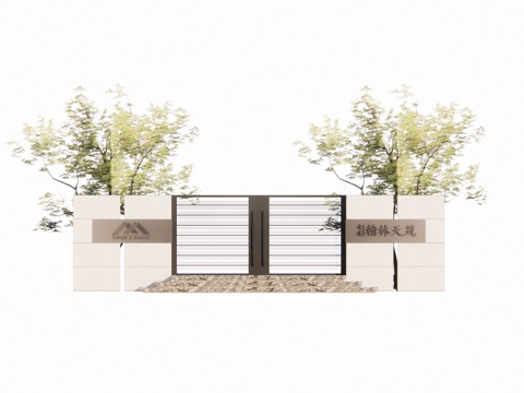 造景 水景 门 微景观 室内造景 屋顶花园 庭院门 庭院灯su模型