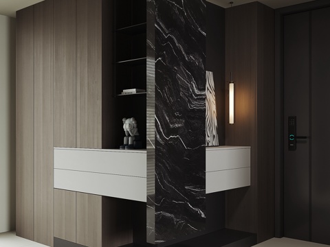 现代入户鞋柜su模型