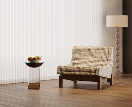  现代中古风休闲椅 沙发椅3d模型 