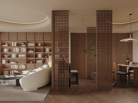  轻奢中古风 样板间 最新全套施工图 效果图合集cad施工图 