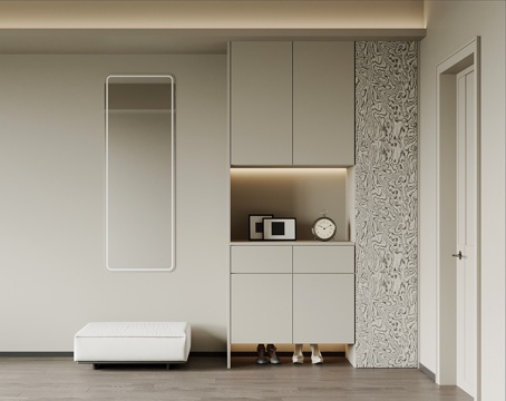 现代鞋柜 入户玄关柜su模型