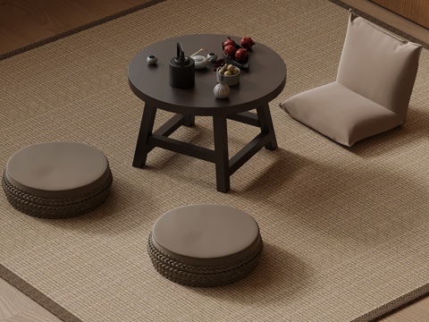  新中式茶桌椅 小茶台3d模型 