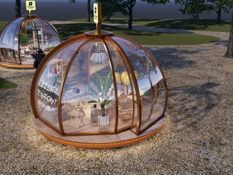  餐厅 帐篷 营地 酒店 度假村 民宿 野外 露天 泡泡屋 网su模型 