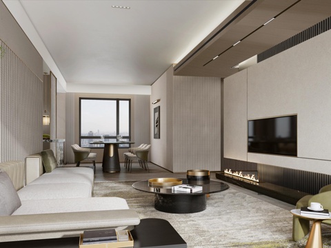 轻奢大平层 样板间 最新全套施工图 效果图合集cad施工图