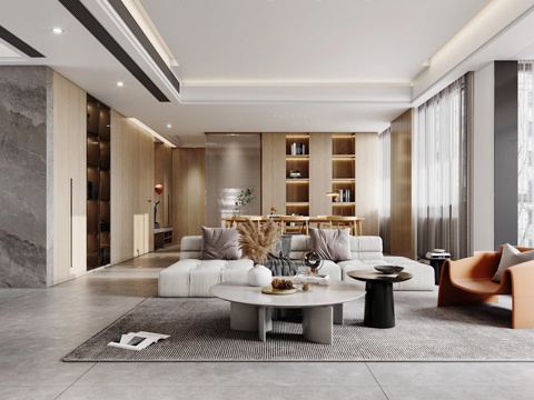 轻奢大平层 样板间 最新全套施工图 效果图合集cad施工图