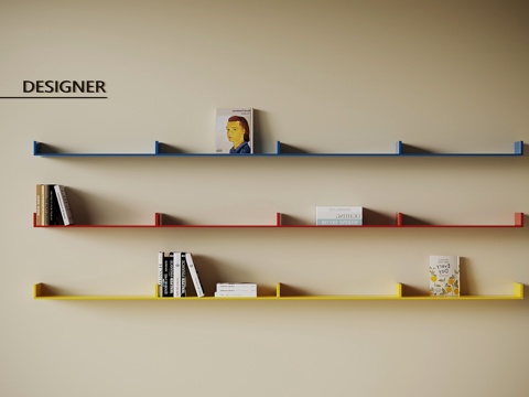  现代书架 多巴胺置物架su模型 