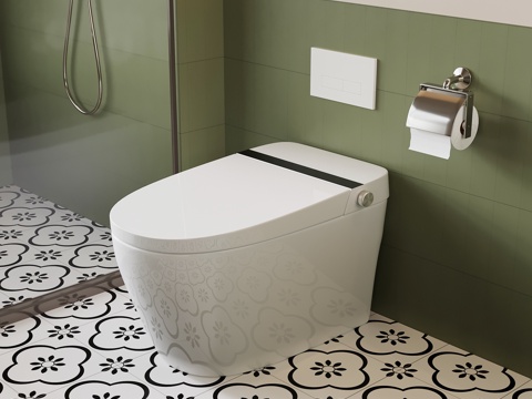 现代马桶 卫浴摆件su模型