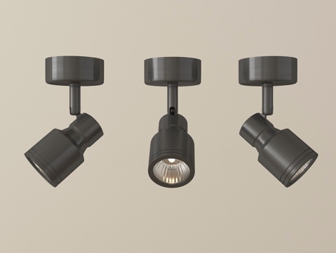 现代筒灯射灯 明装筒灯射灯su模型