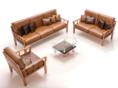 沙发茶几su模型