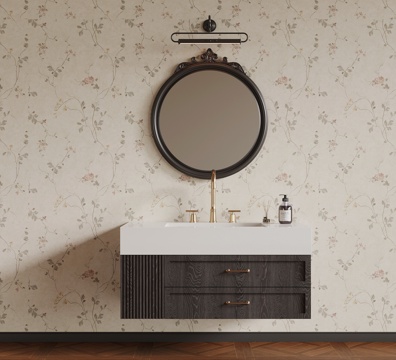 法式浴室柜su模型