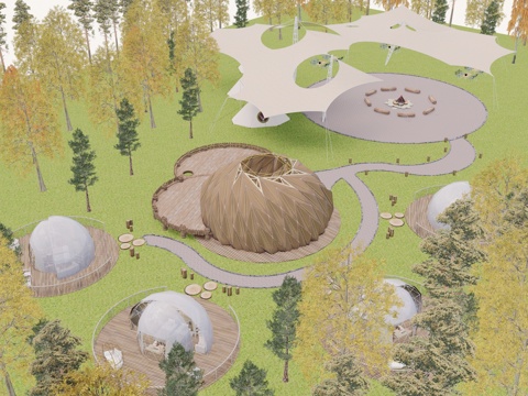  餐厅 帐篷 营地 酒店 度假村 民宿 野外 露天 泡泡屋 网su模型 