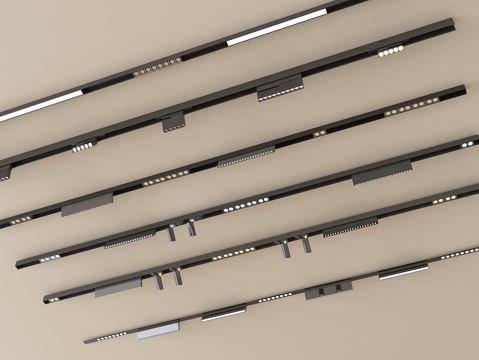 现代筒灯射灯 轨道射灯 线形射灯su模型