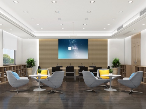  社区休闲阅读室3d模型 