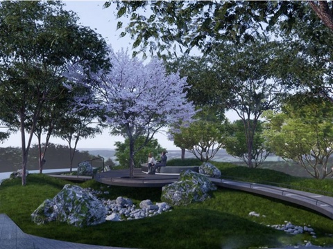  现代小区景观 小区休憩空间su模型 