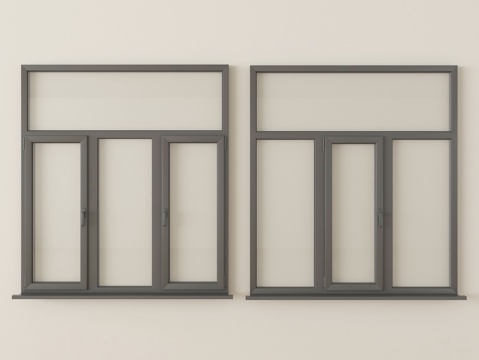 现代窗组合 平开窗 推拉窗 落地窗 阳台窗su模型