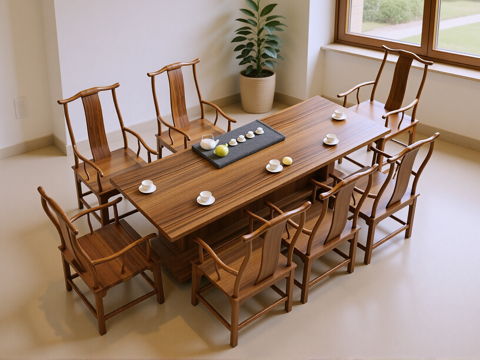  新中式茶室su模型 